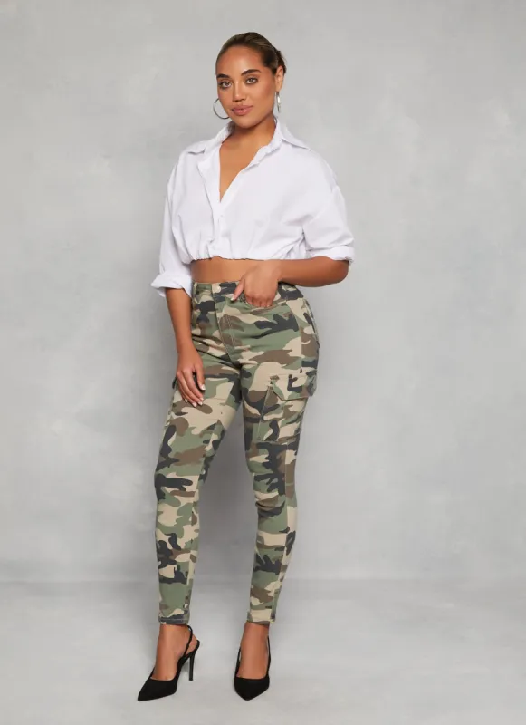 Camo Skinny Cargo Pants sold by Rainbow
