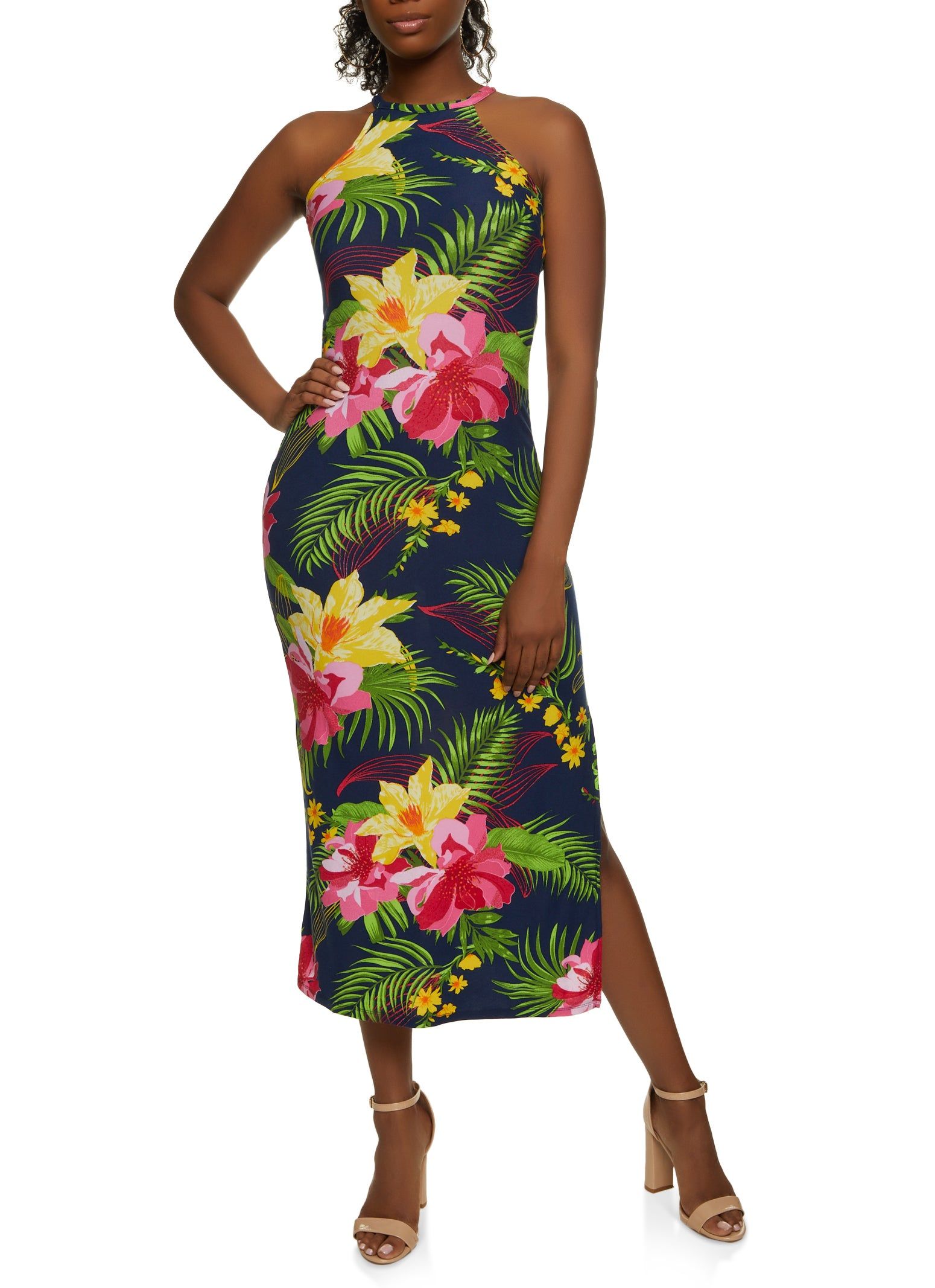 Tropical Print High Neck Maxi Dress sold by Rainbow product image thumbnail 2