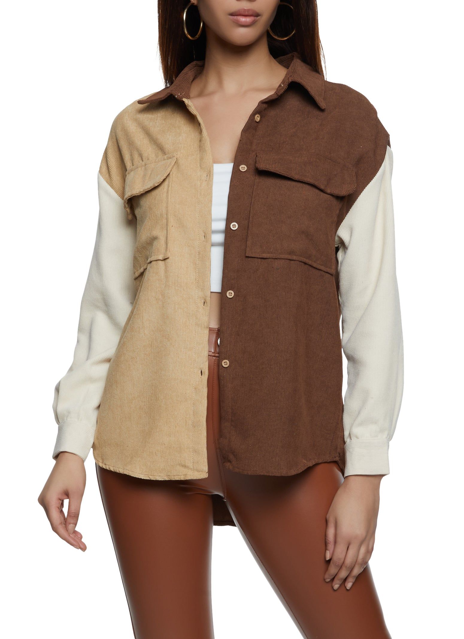 Corduroy Button Front Shirt sold by Rainbow