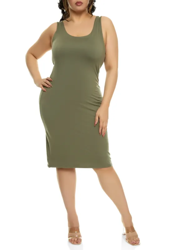 Plus Size Basic Midi Tank Dress sold by Rainbow