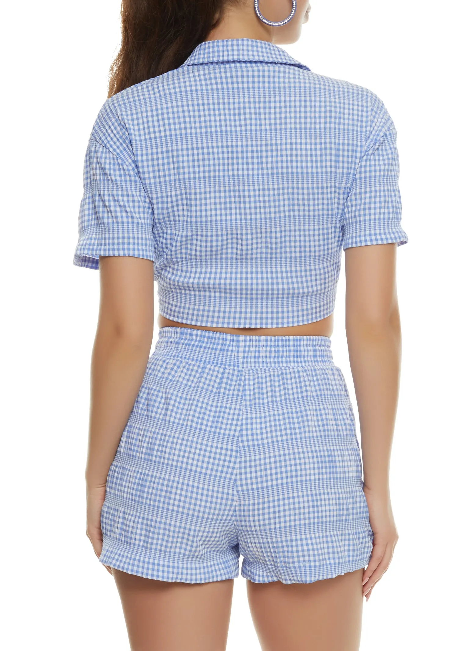 Gingham Cropped Tie Front Shirt sold by Rainbow product image thumbnail 3