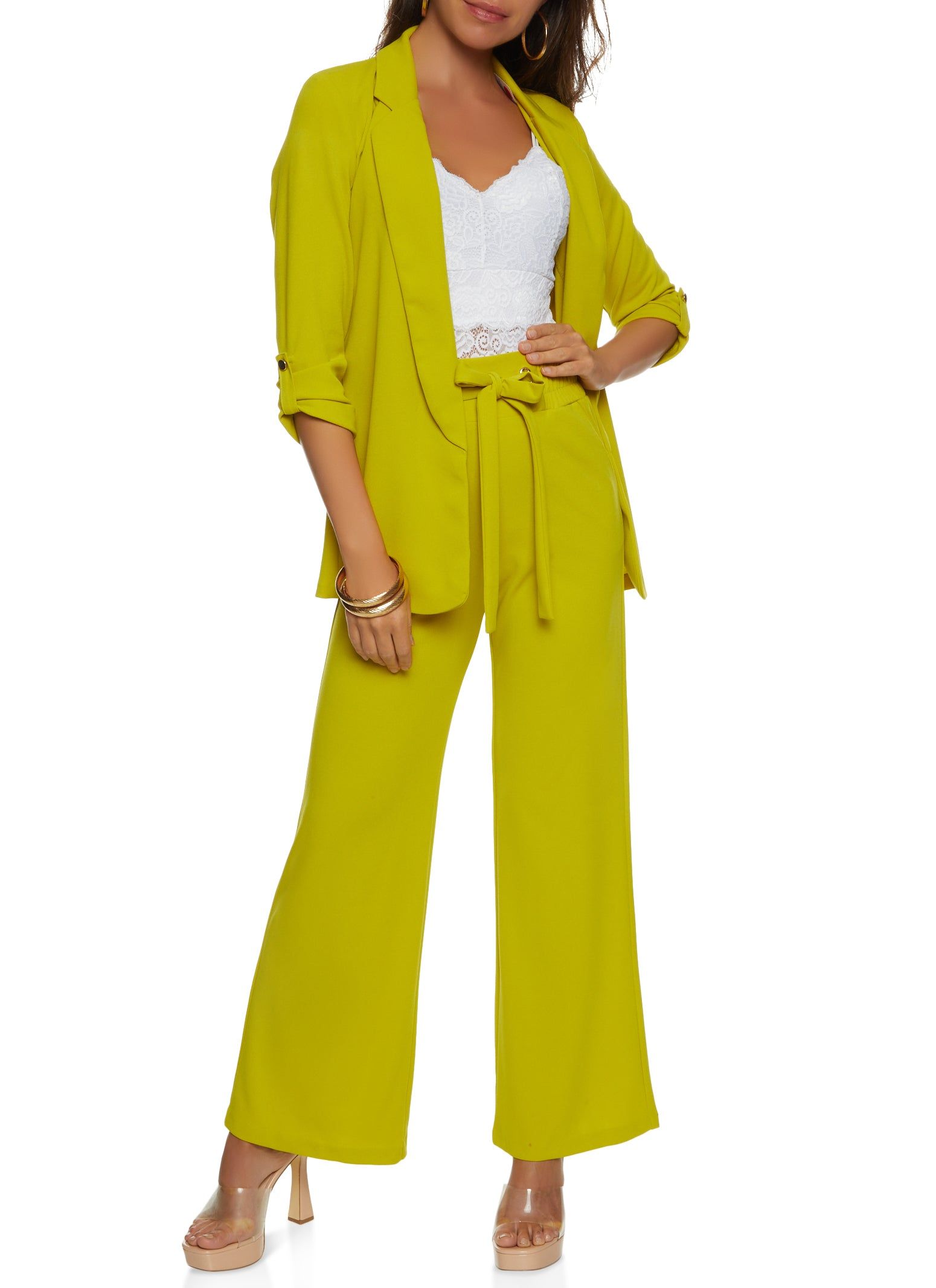 Crepe Knit Tabbed Sleeve Blazer sold by Rainbow product image thumbnail 2