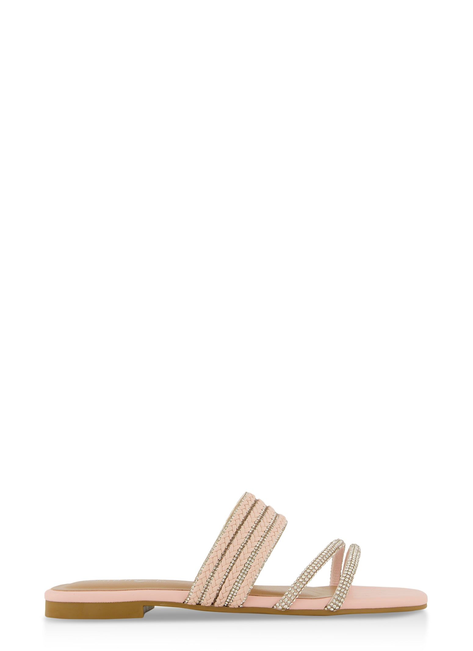 Rhinestone Braided Detail Band Slide Sandals sold by Rainbow product image thumbnail 2