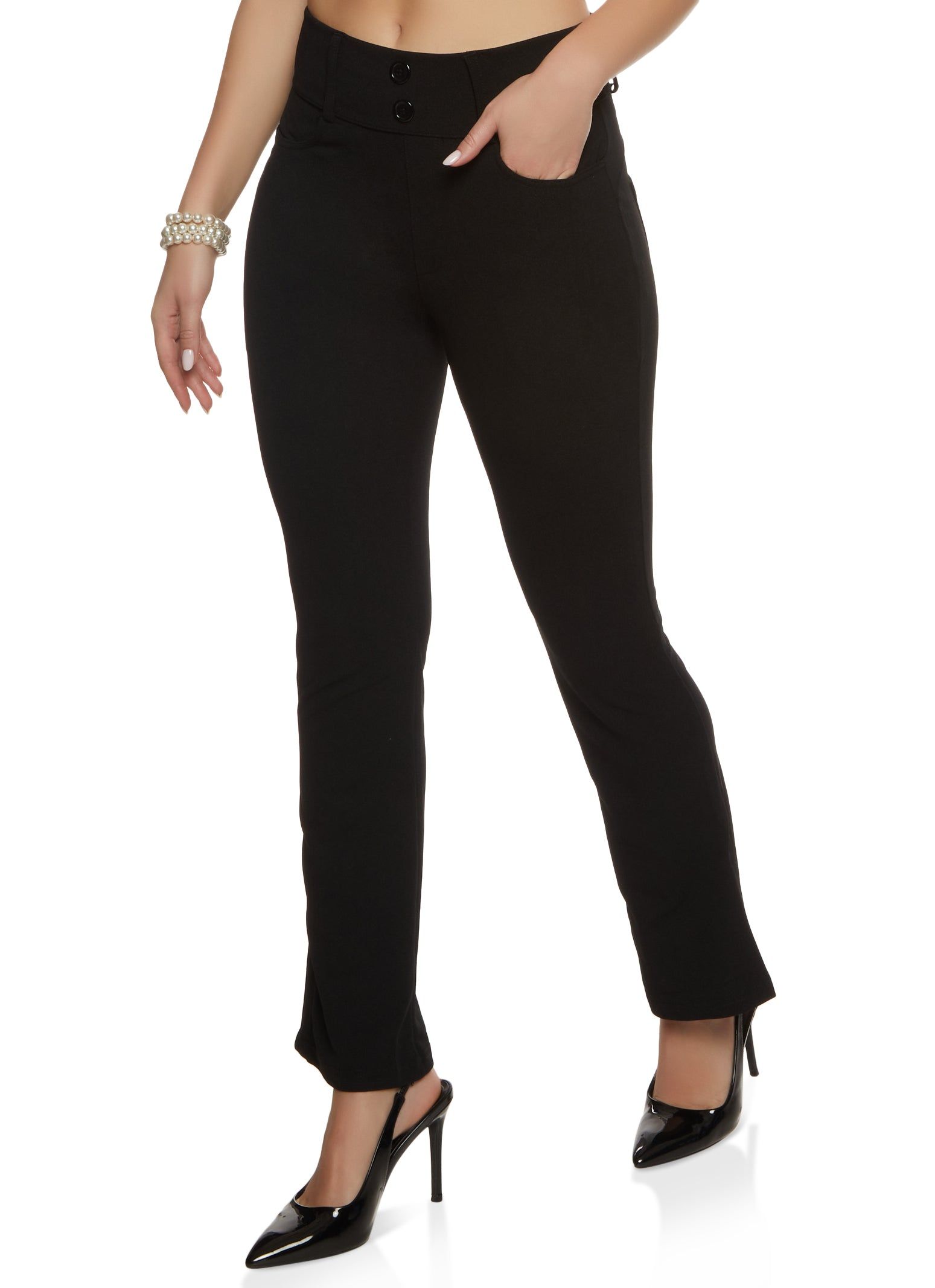 Crepe Knit Boot Cut Dress Pants sold by Rainbow