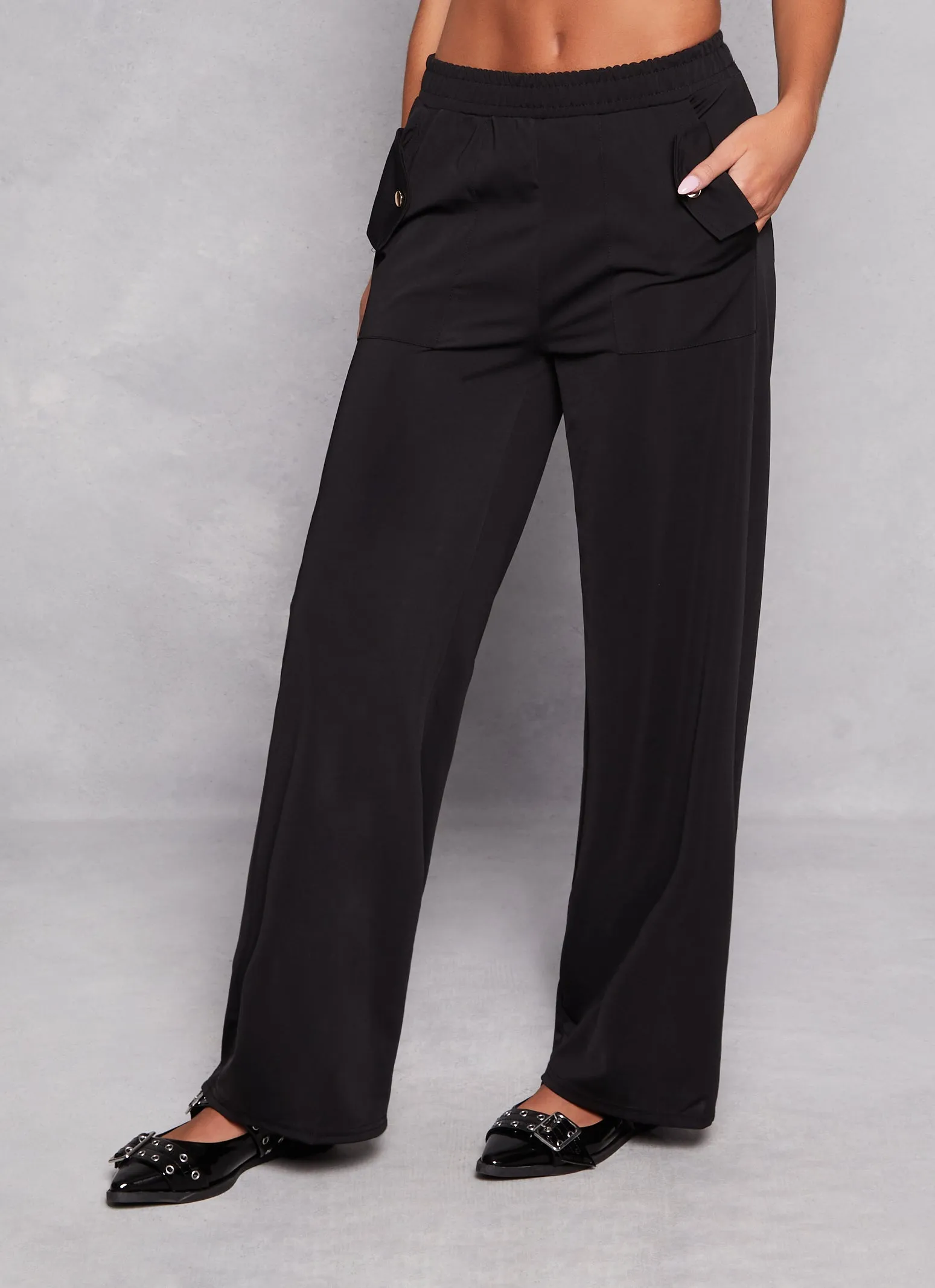 Crepe Knit Pocket Straight Leg Pants sold by Rainbow product image thumbnail 2