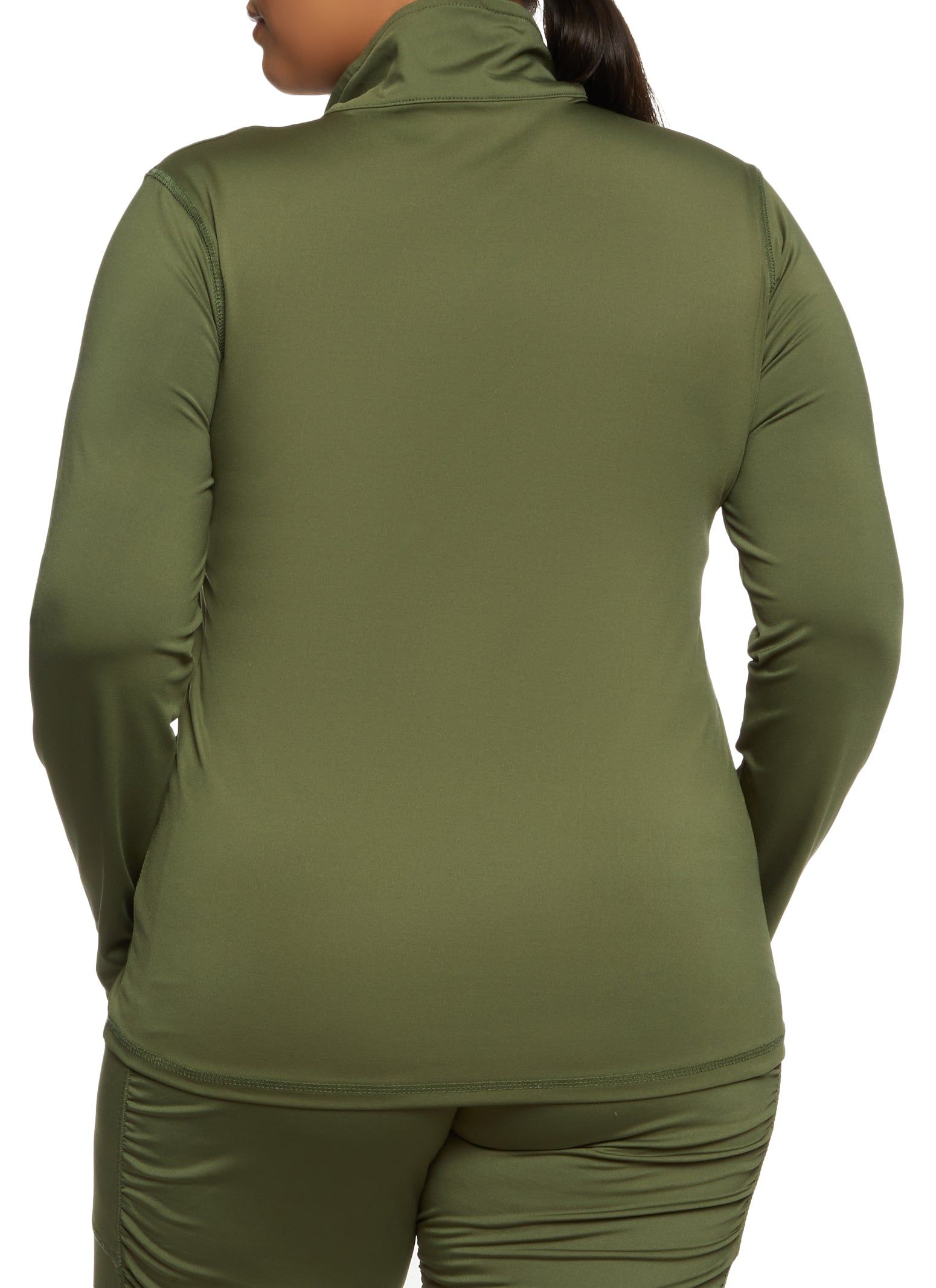 Plus Size Ruched Zip Front Track Jacket sold by Rainbow product image thumbnail 3