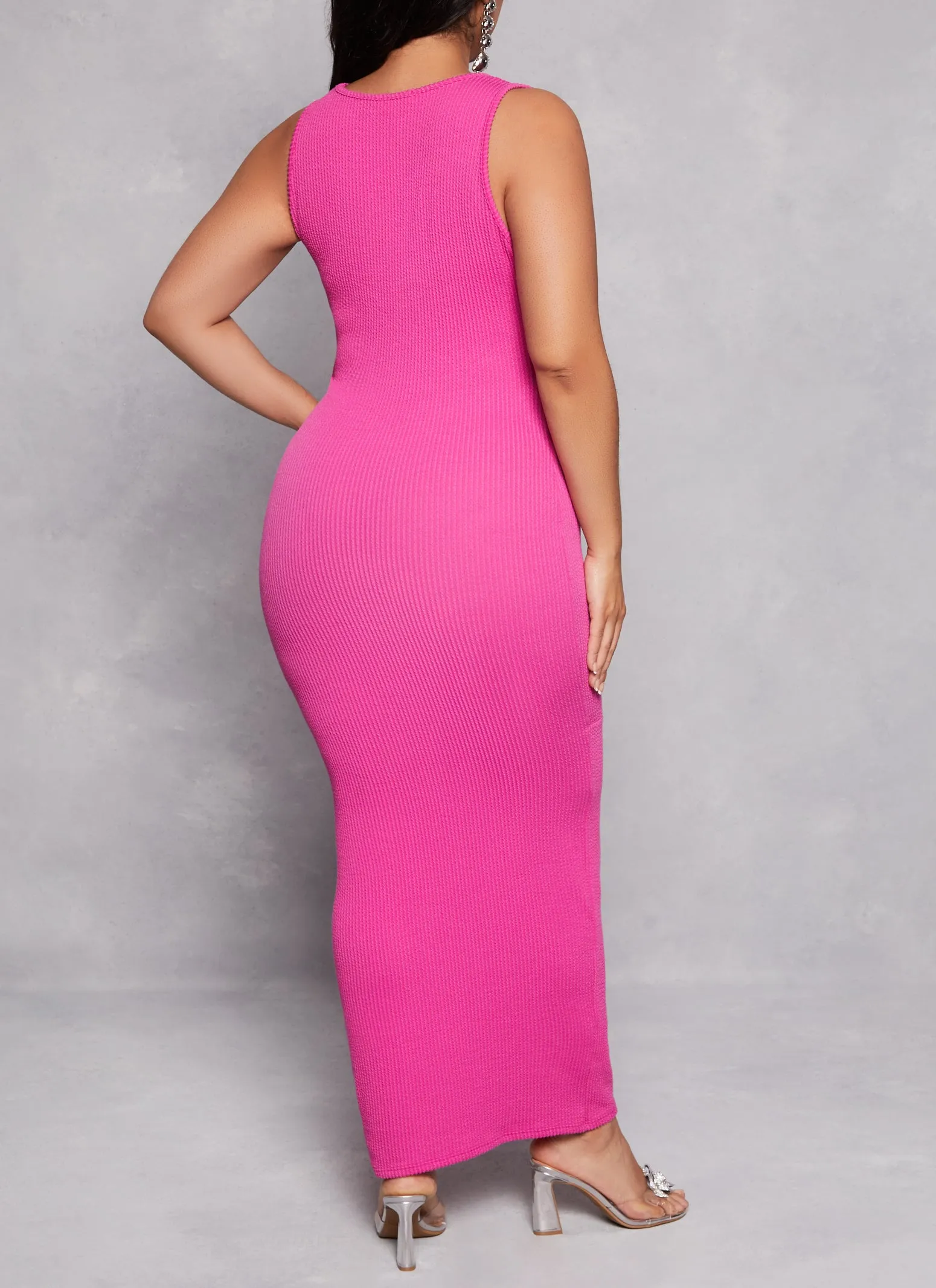 Plus Size Ribbed Cut Out Maxi Tank Dress sold by Rainbow product image thumbnail 3