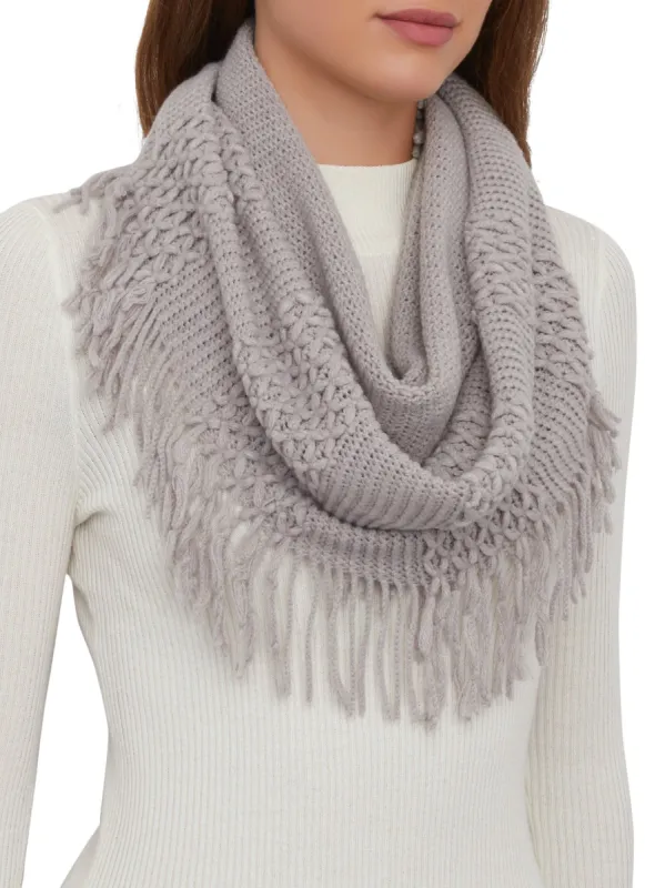 Fringe Crochet Infinity Scarf sold by Rainbow