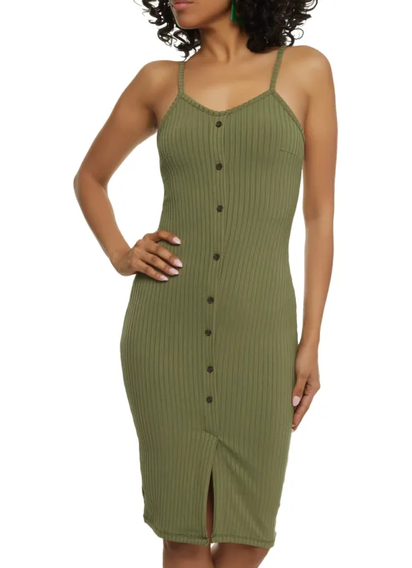 Button Detail Cami Midi Dress sold by Rainbow