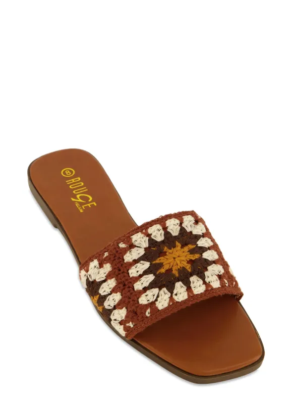 Crochet Band Slide Sandals sold by Rainbow