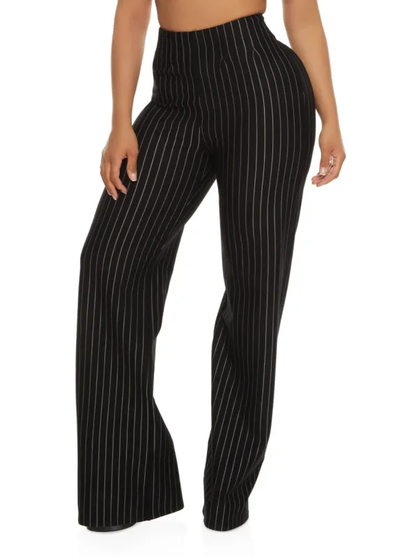 High Waisted Pinstripe Palazzo Pants sold by Rainbow