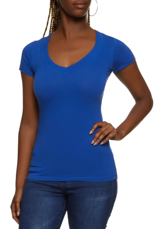 Basic V Neck Short Sleeve Tee sold by Rainbow