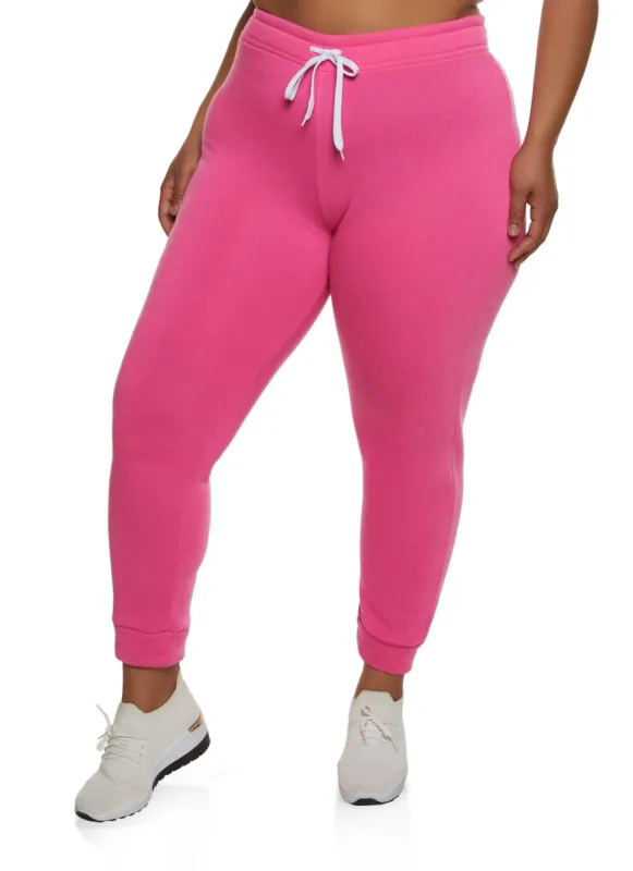 Plus Size Solid High Waisted Joggers sold by Rainbow