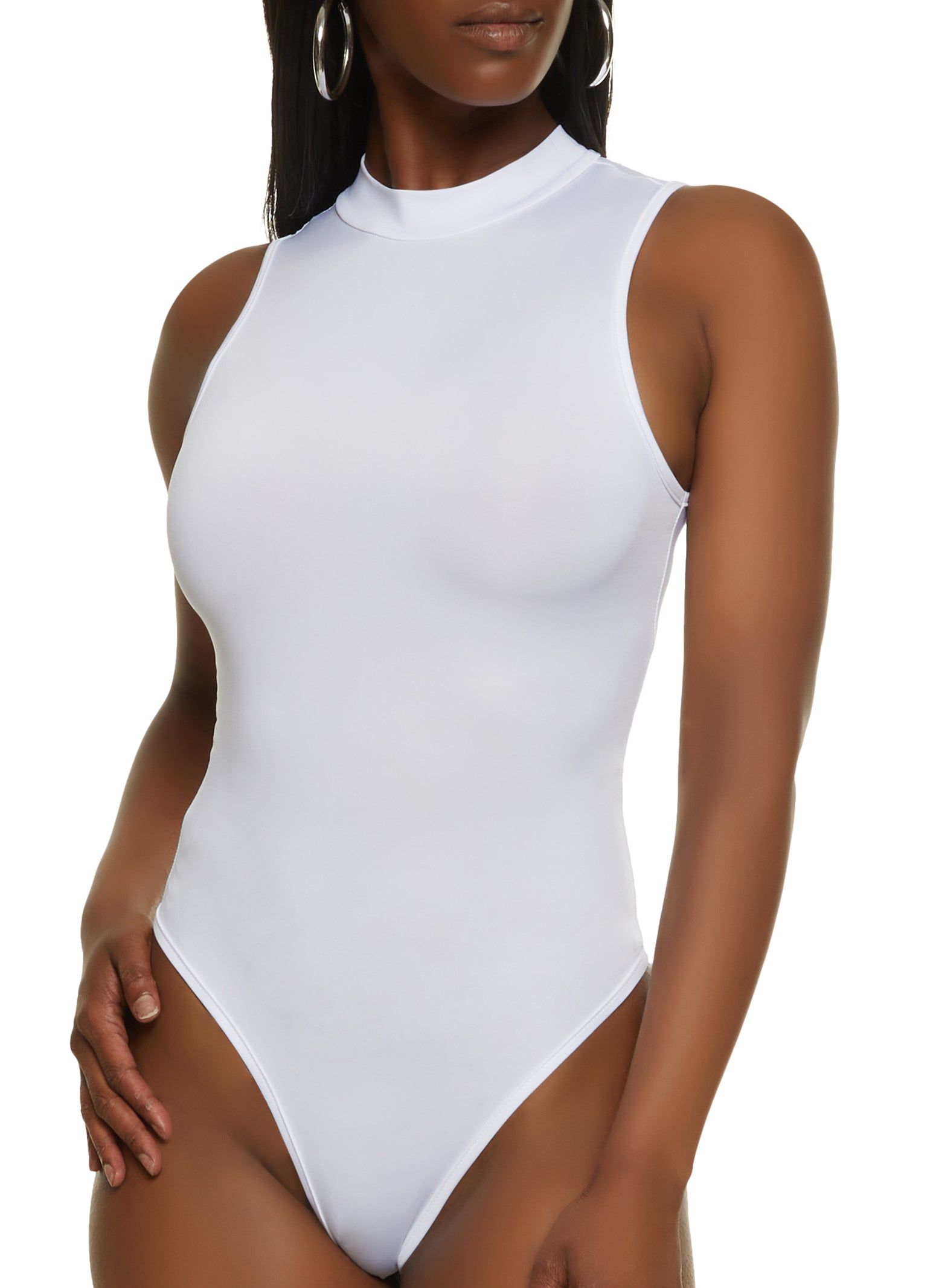 Mock Neck Tank Bodysuit sold by Rainbow