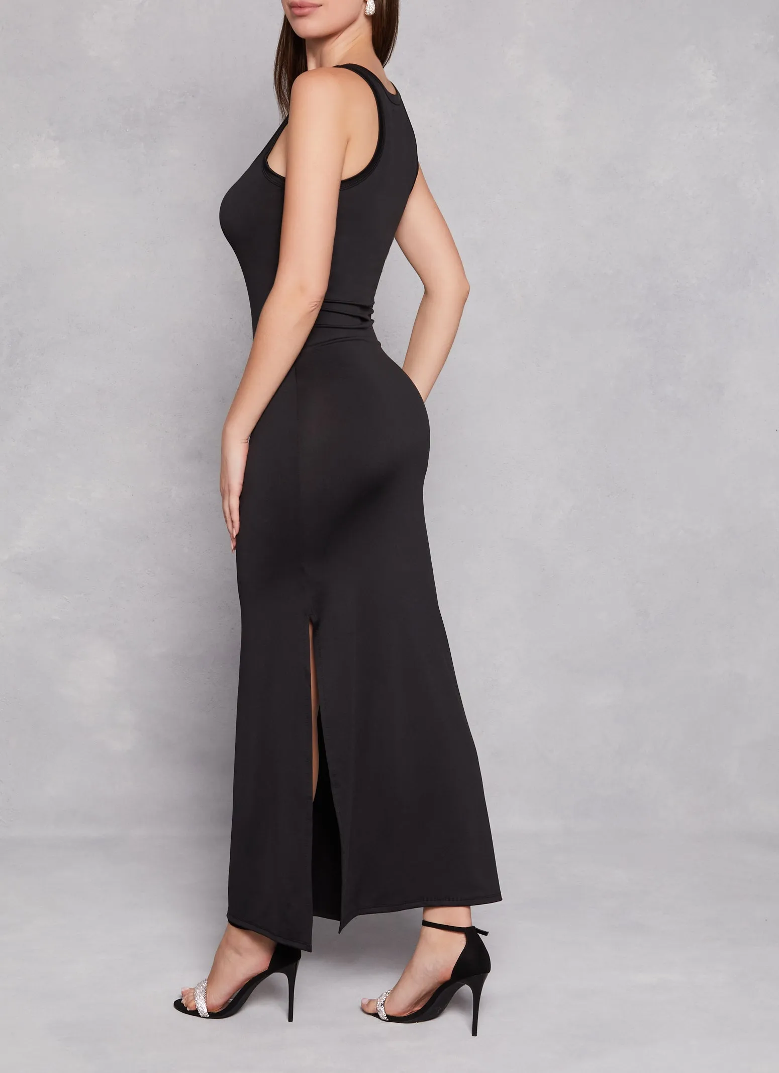 Solid Racerback Maxi Tank Dress sold by Rainbow product image thumbnail 3