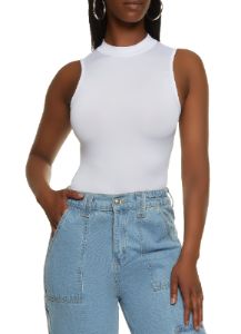 Mock Neck Tank Bodysuit sold by Rainbow