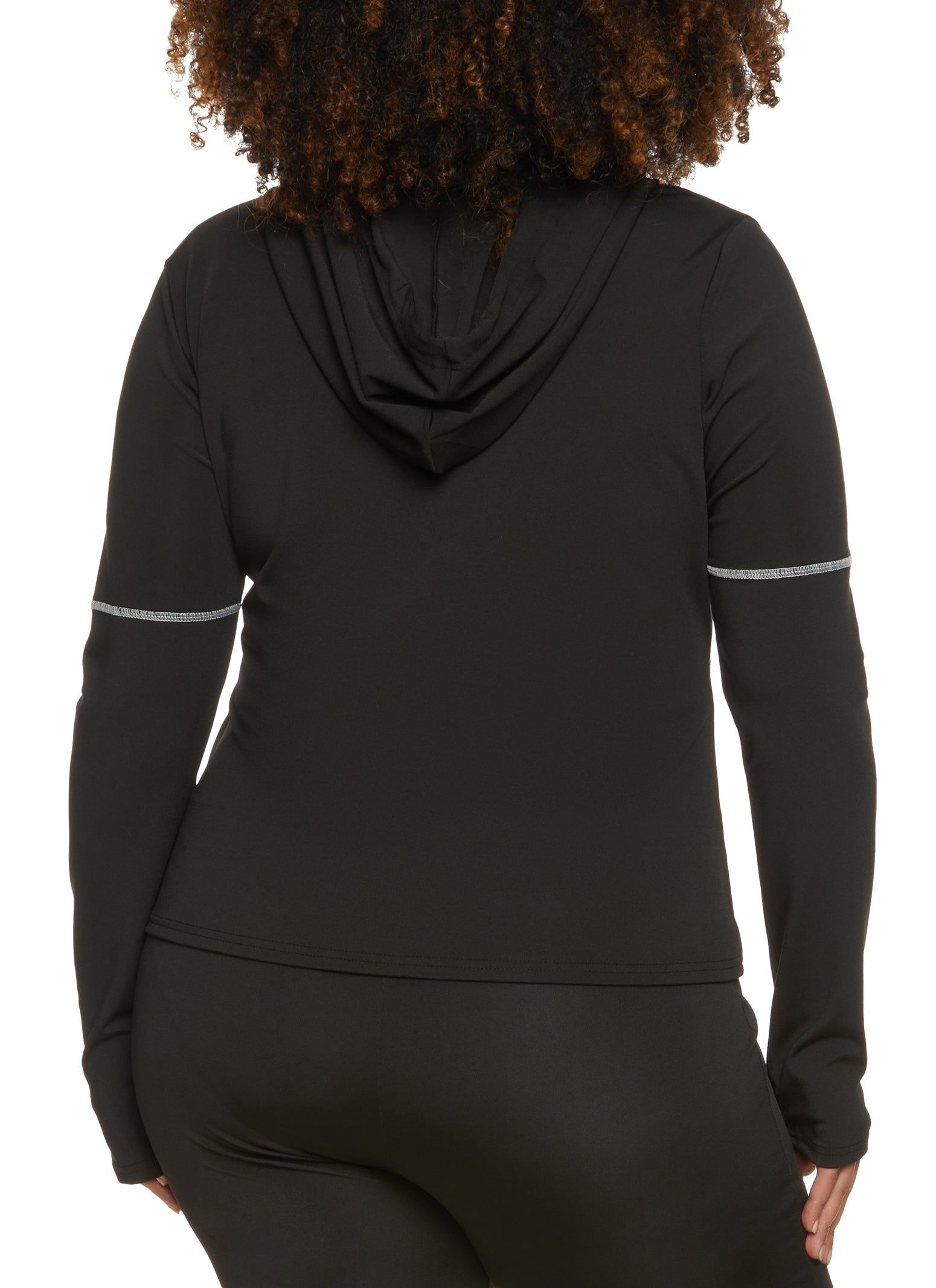 Plus Size Contrast Stitch Detail Track Jacket sold by Rainbow product image thumbnail 3