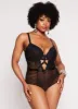 Plus Size Mesh Lace Bustier Bodysuit sold by Rainbow