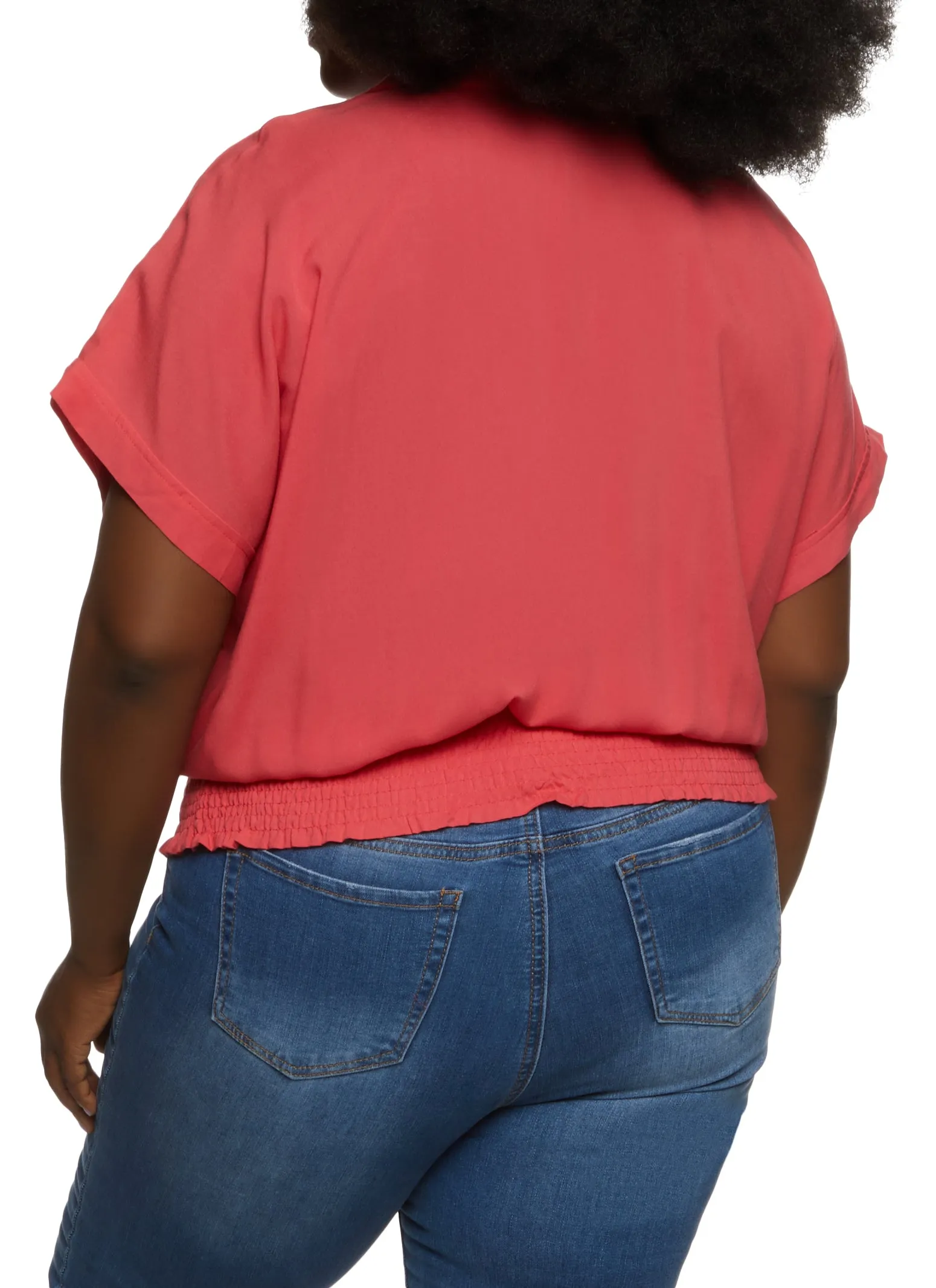 Plus Size Smocked Button Front Blouse sold by Rainbow product image thumbnail 2