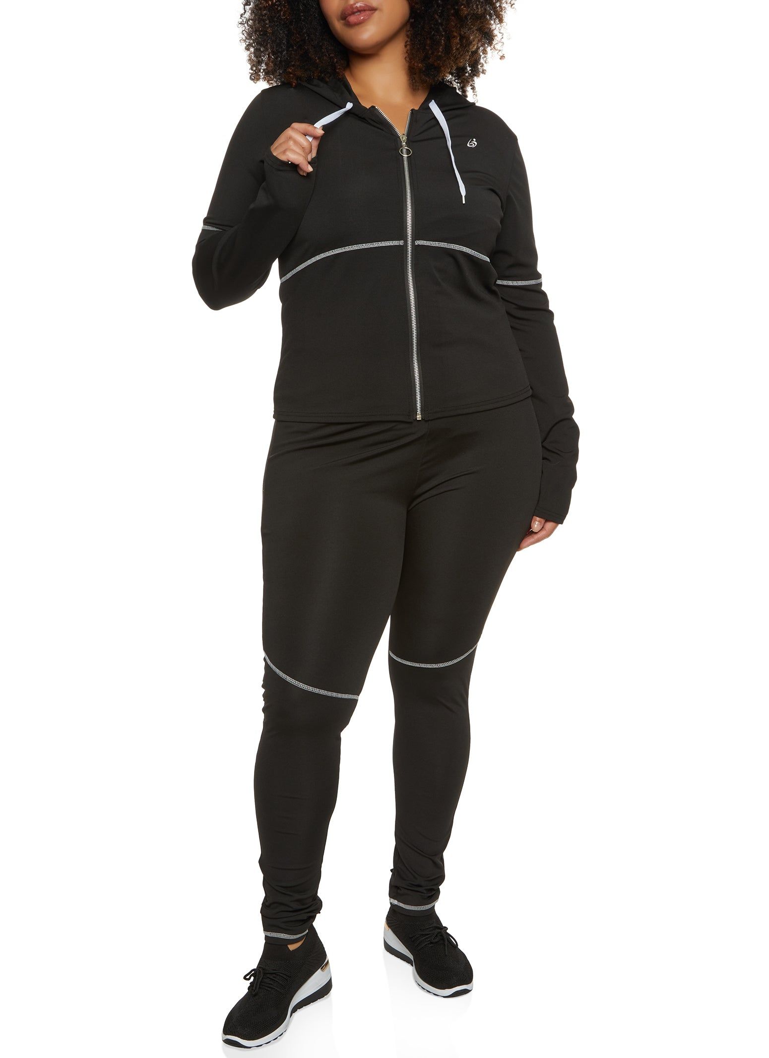 Plus Size Contrast Stitch Detail Track Jacket sold by Rainbow product image thumbnail 2