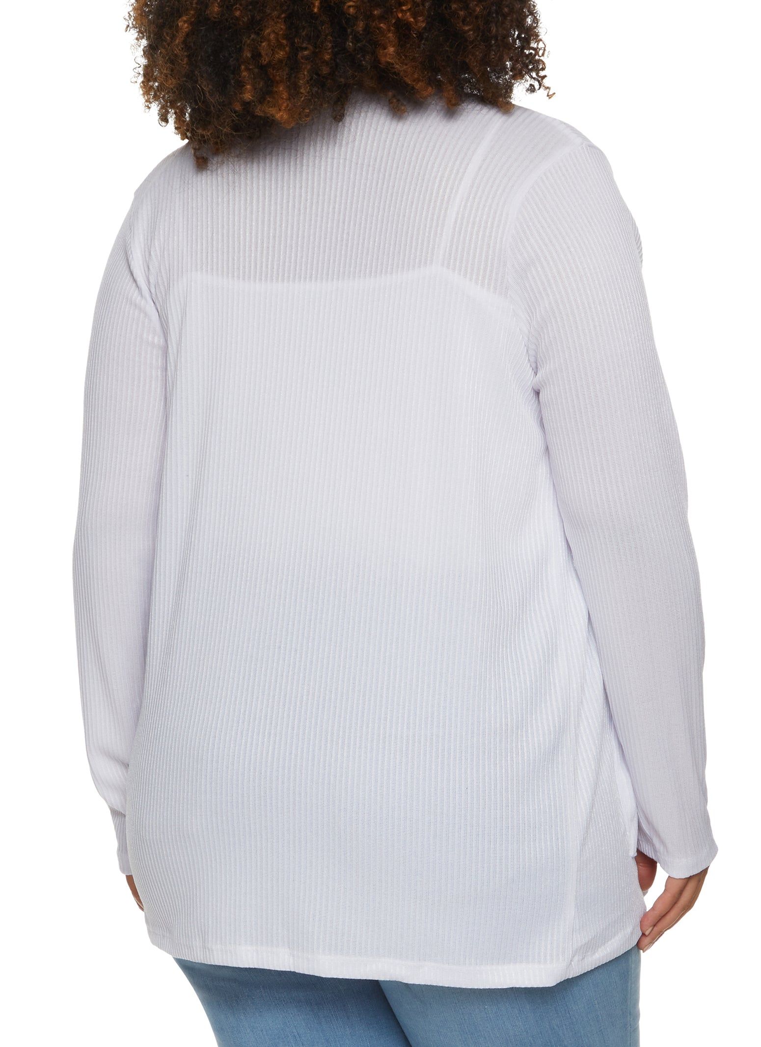 Plus Size Ribbed Knit Pocket Cardigan sold by Rainbow product image thumbnail 2