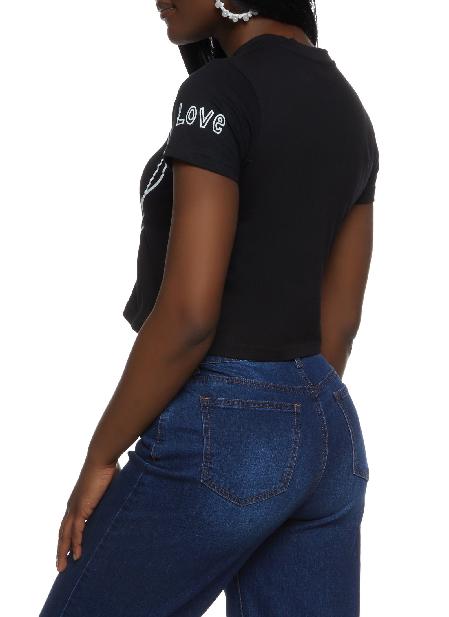 Love Heart Cropped Graphic Tee sold by Rainbow product image thumbnail 2