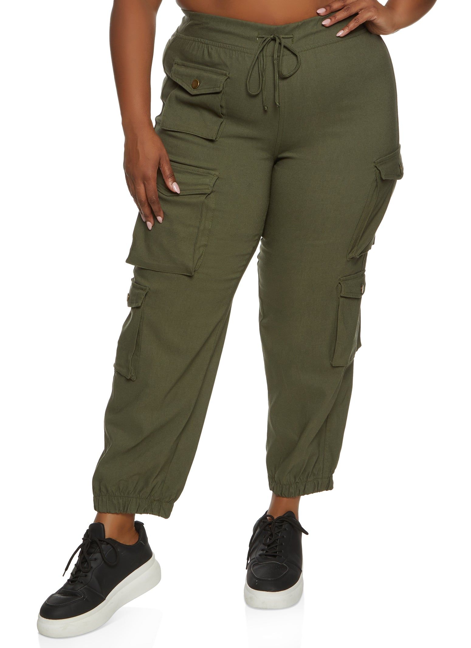 Plus Size Hyperstretch Cargo Pocket Joggers sold by Rainbow