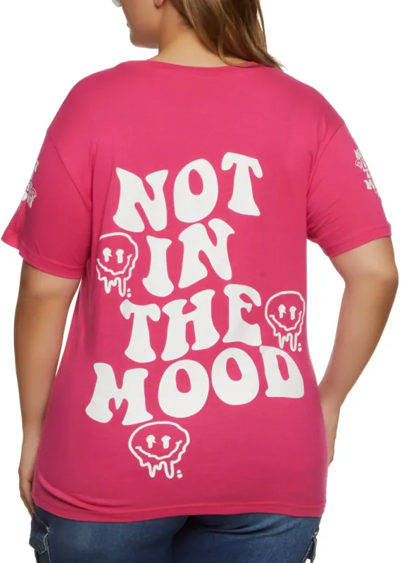 Plus Size Not In The Mood Graphic Tee sold by Rainbow