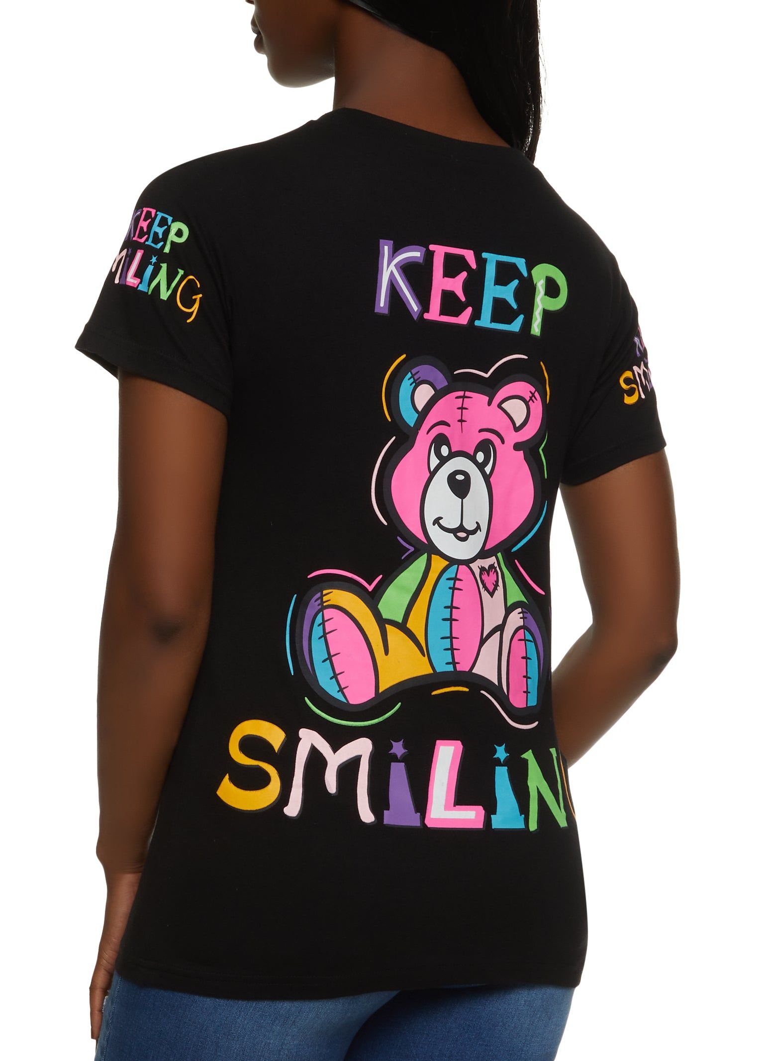 Keep Smiling Graphic Crewneck Tee sold by Rainbow product image thumbnail 2