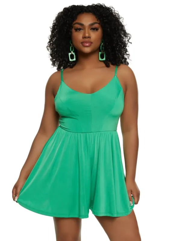 Haute Monde Sleeveless Cross Back Cami Romper sold by Rainbow