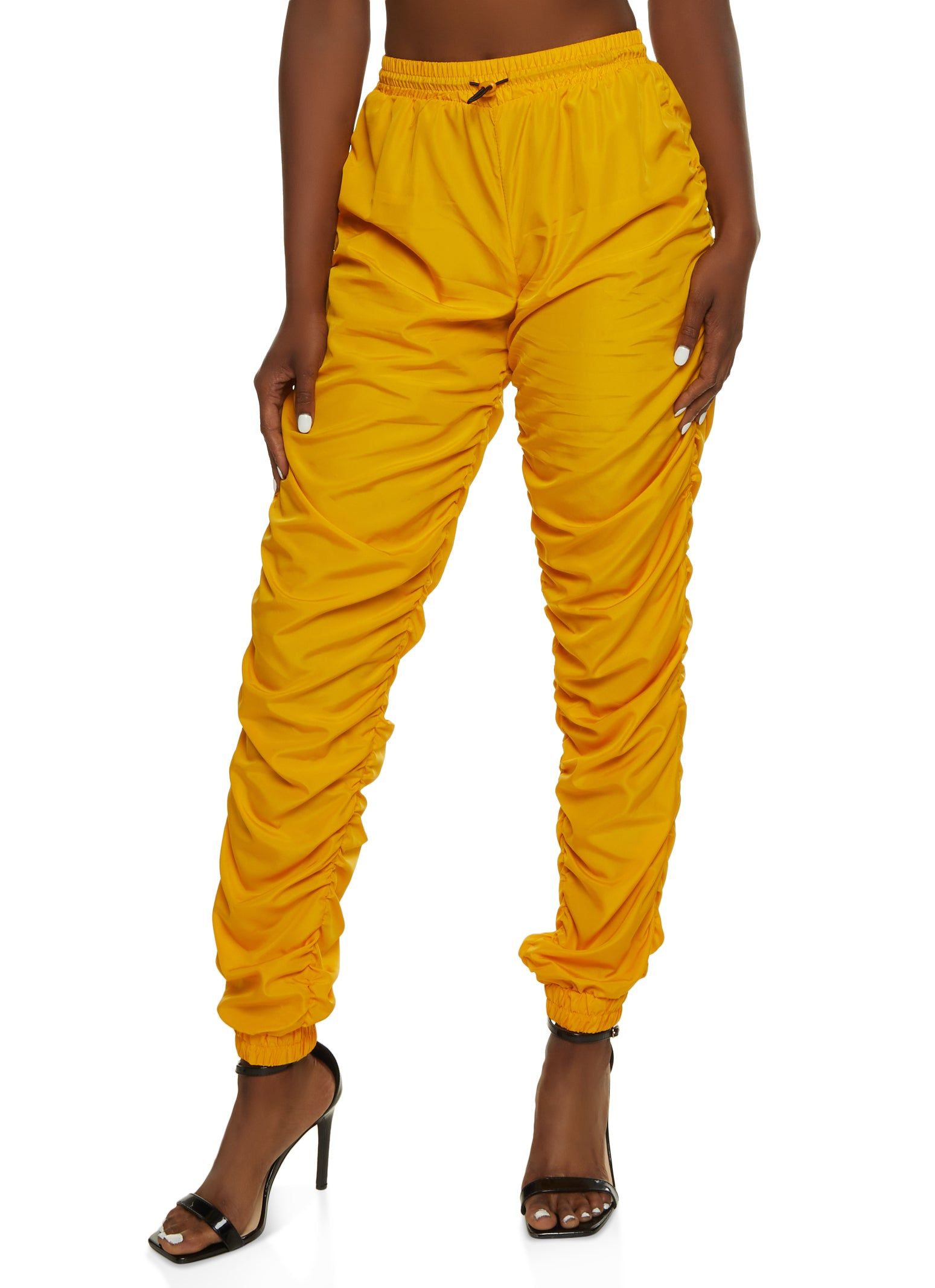 Nylon Ruched High Waist Joggers sold by Rainbow
