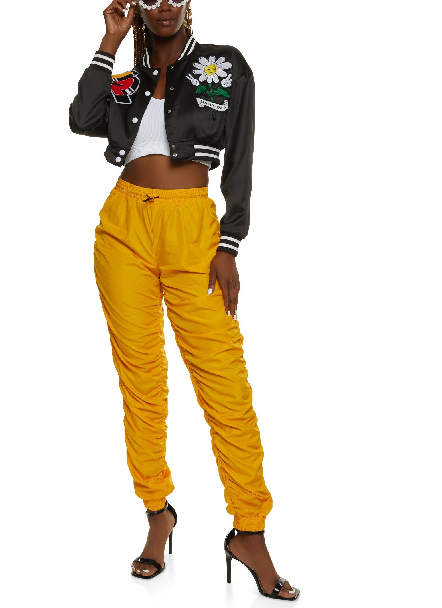 Nylon Ruched High Waist Joggers sold by Rainbow product image thumbnail 2