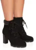 Side Zip Lace Up Block Heel Booties sold by Rainbow