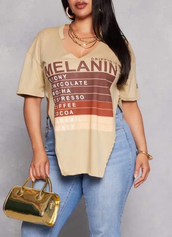 Plus Size Drippin In Melanin Graphic Top sold by Rainbow