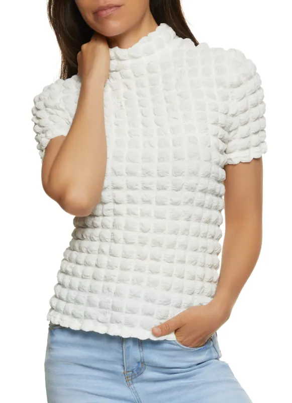 Bubble Mock Neck Tee sold by Rainbow