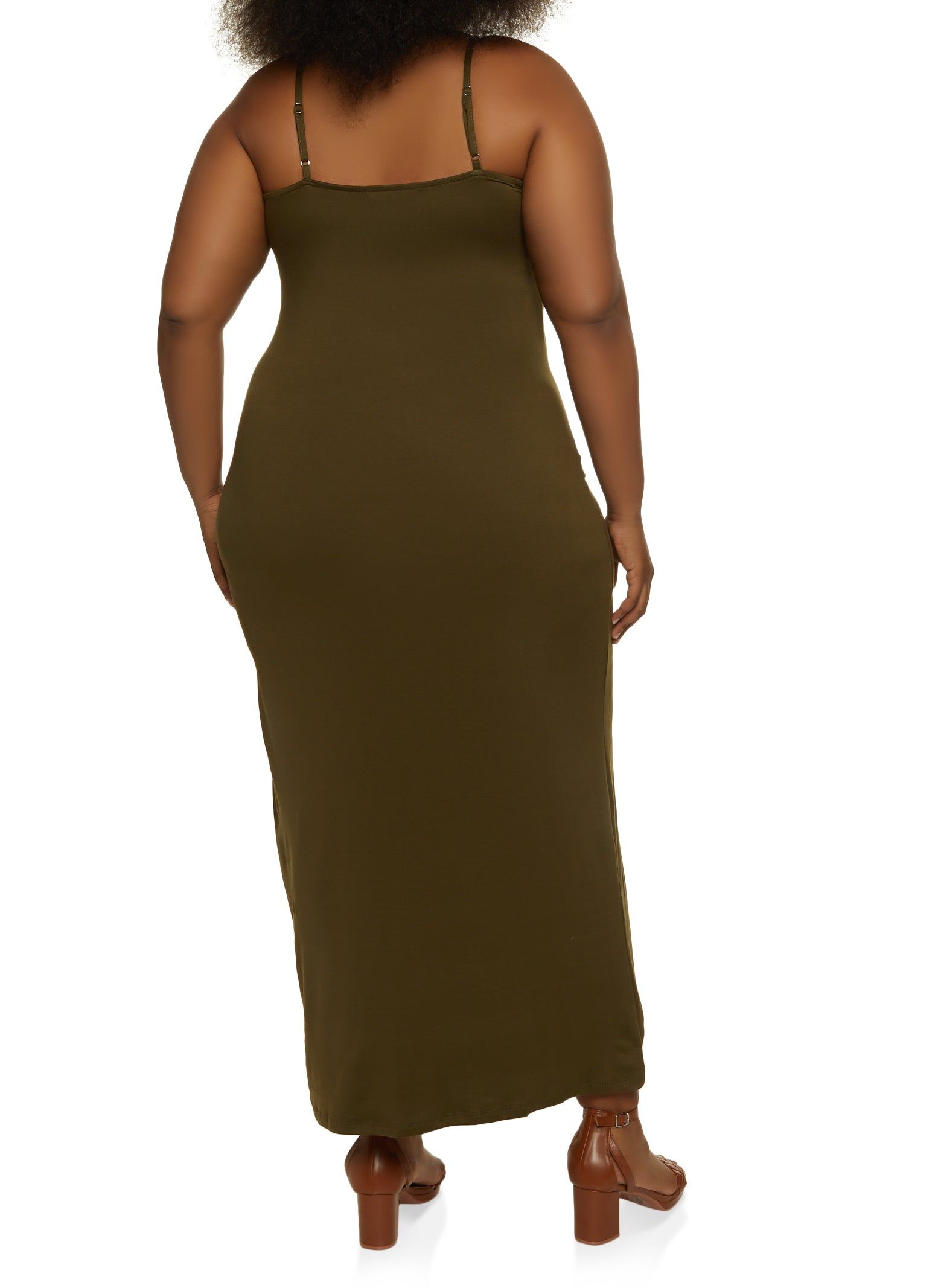 Plus Size Solid Scoop Neck Maxi Dress sold by Rainbow product image thumbnail 3
