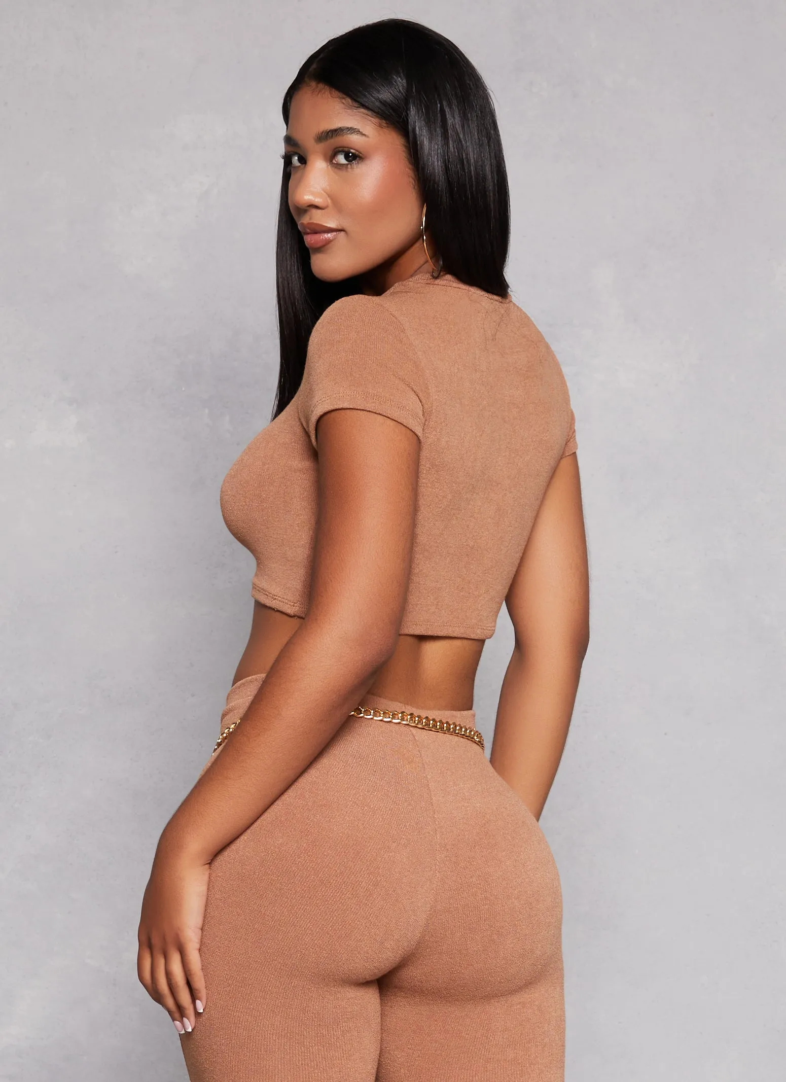 Crew Neck Short Sleeve Crop Top sold by Rainbow product image thumbnail 3