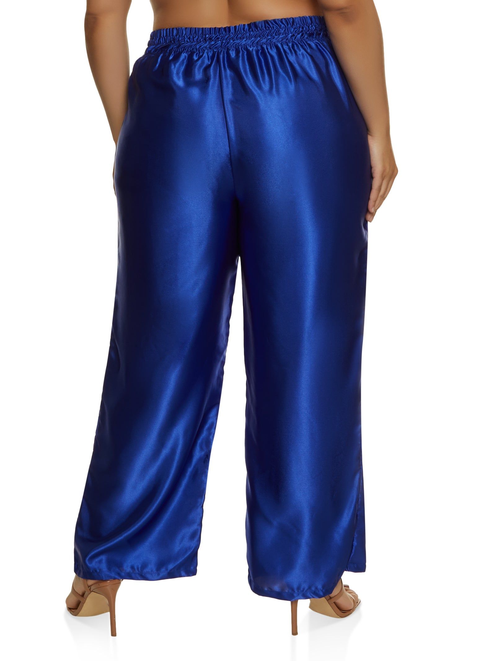 Plus Size Satin Wide Leg Pull On Pants sold by Rainbow product image thumbnail 3