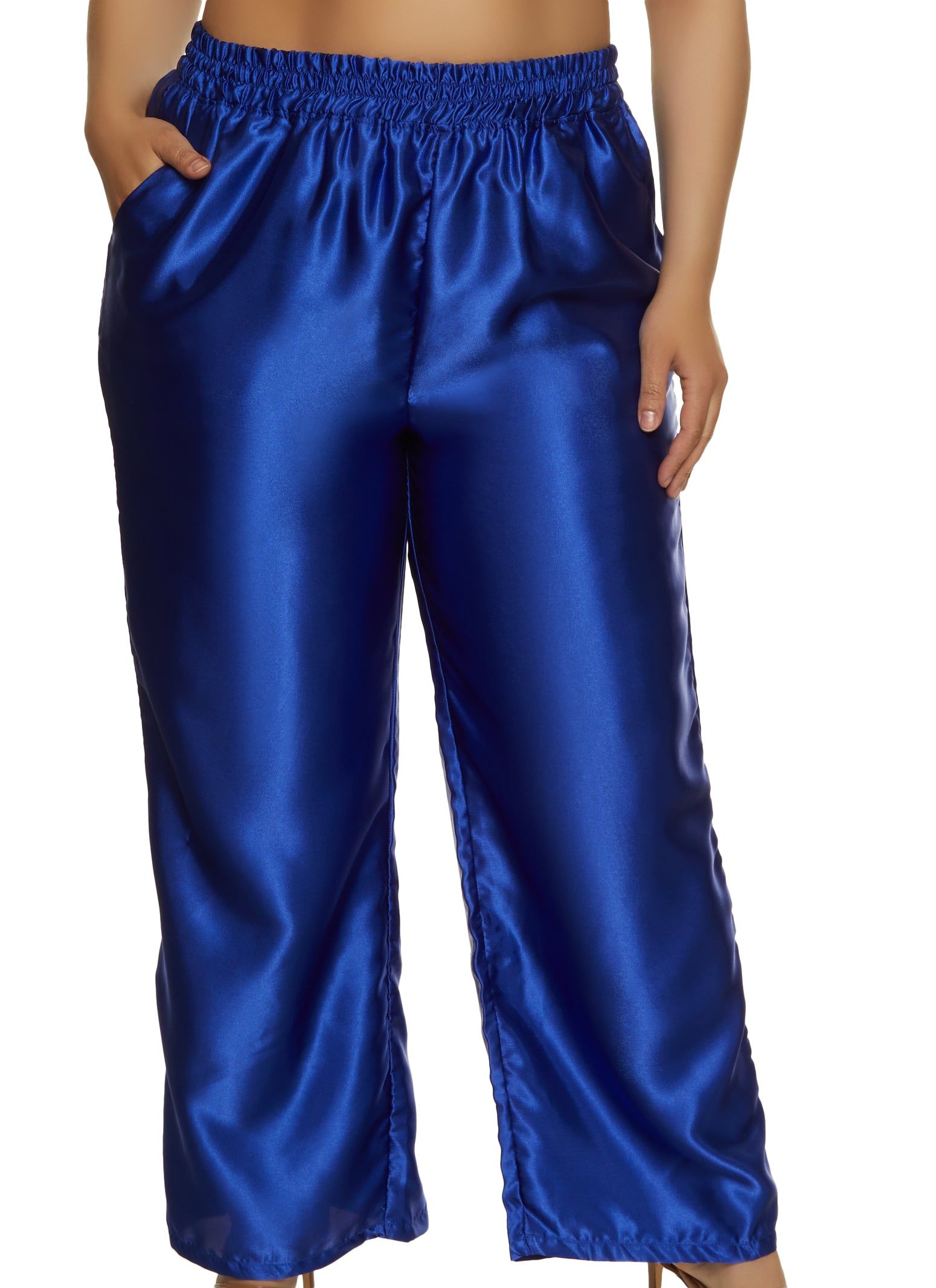 Plus Size Satin Wide Leg Pull On Pants sold by Rainbow