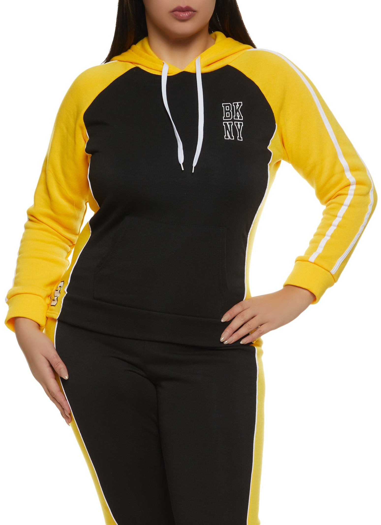 Plus Size BKNY 89 Color Blocked Hoodie sold by Rainbow