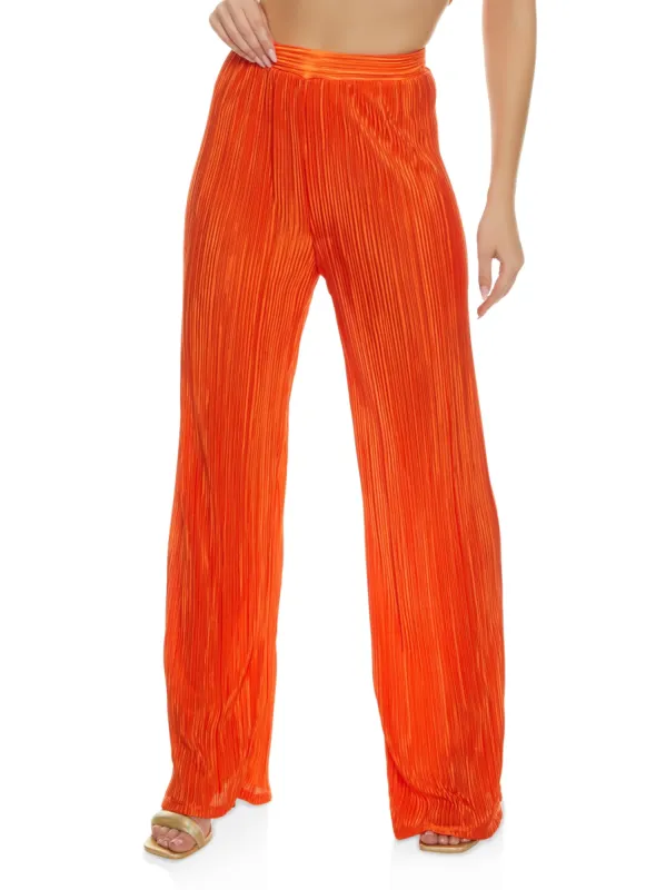 Plisse High Waisted Wide Leg Pants sold by Rainbow