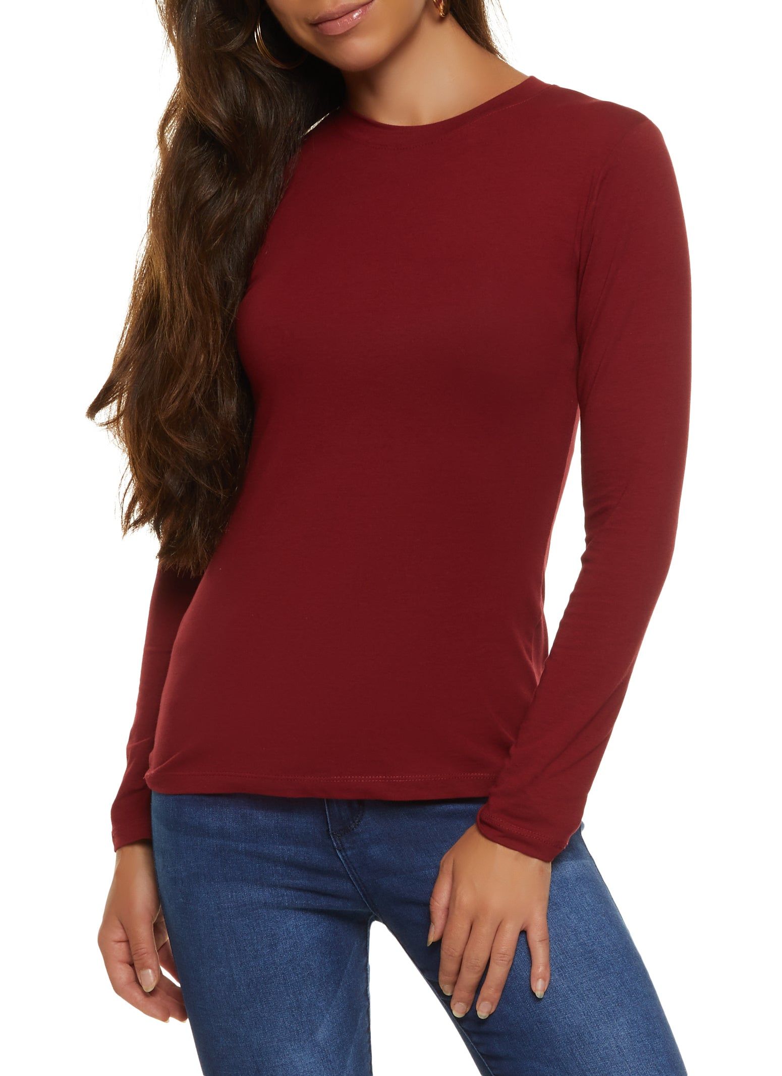 Basic Long Sleeve Crew Neck Tee sold by Rainbow