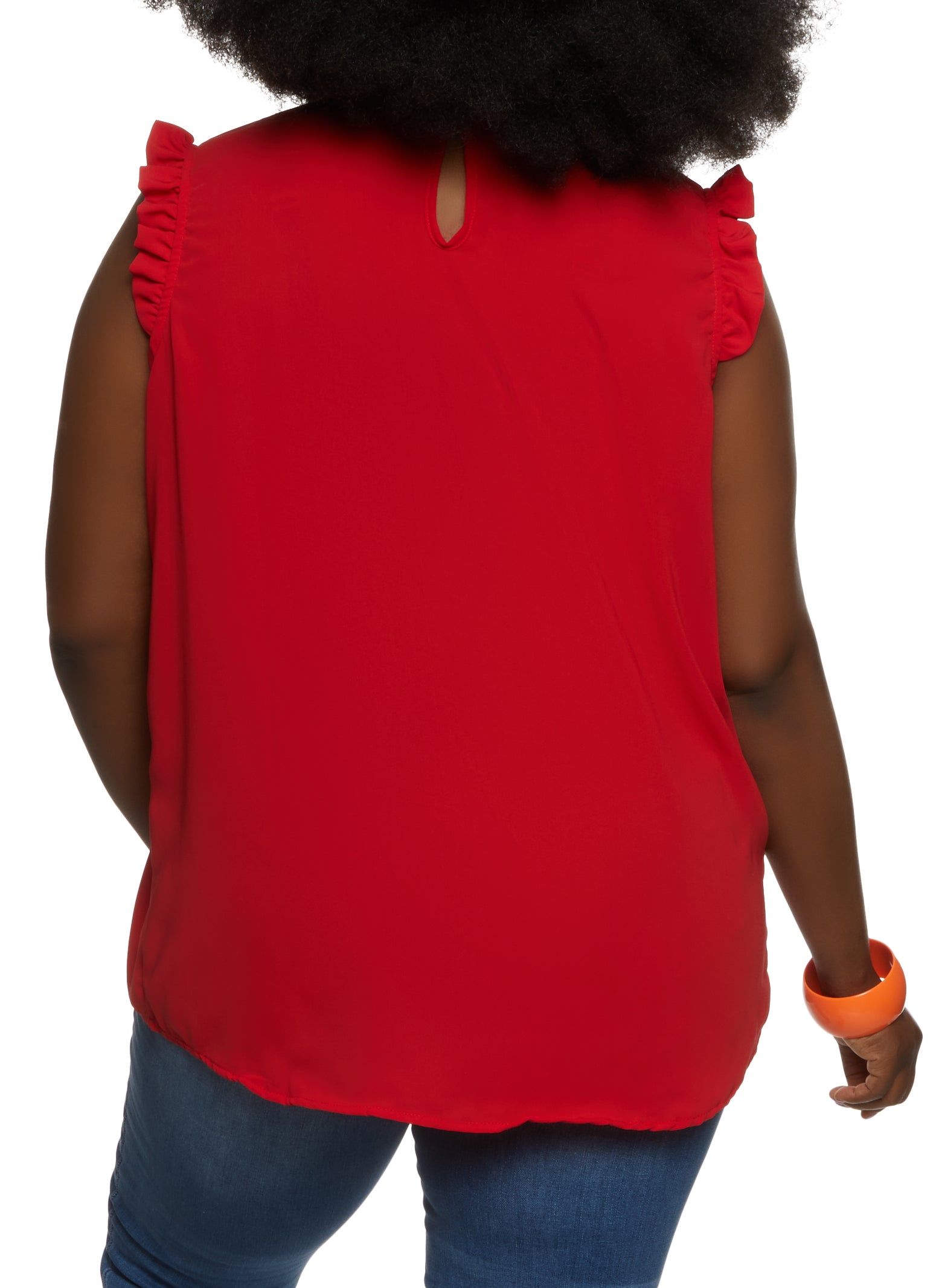 Plus Size Sleeveless Ruffled Smocked Blouse sold by Rainbow product image thumbnail 2