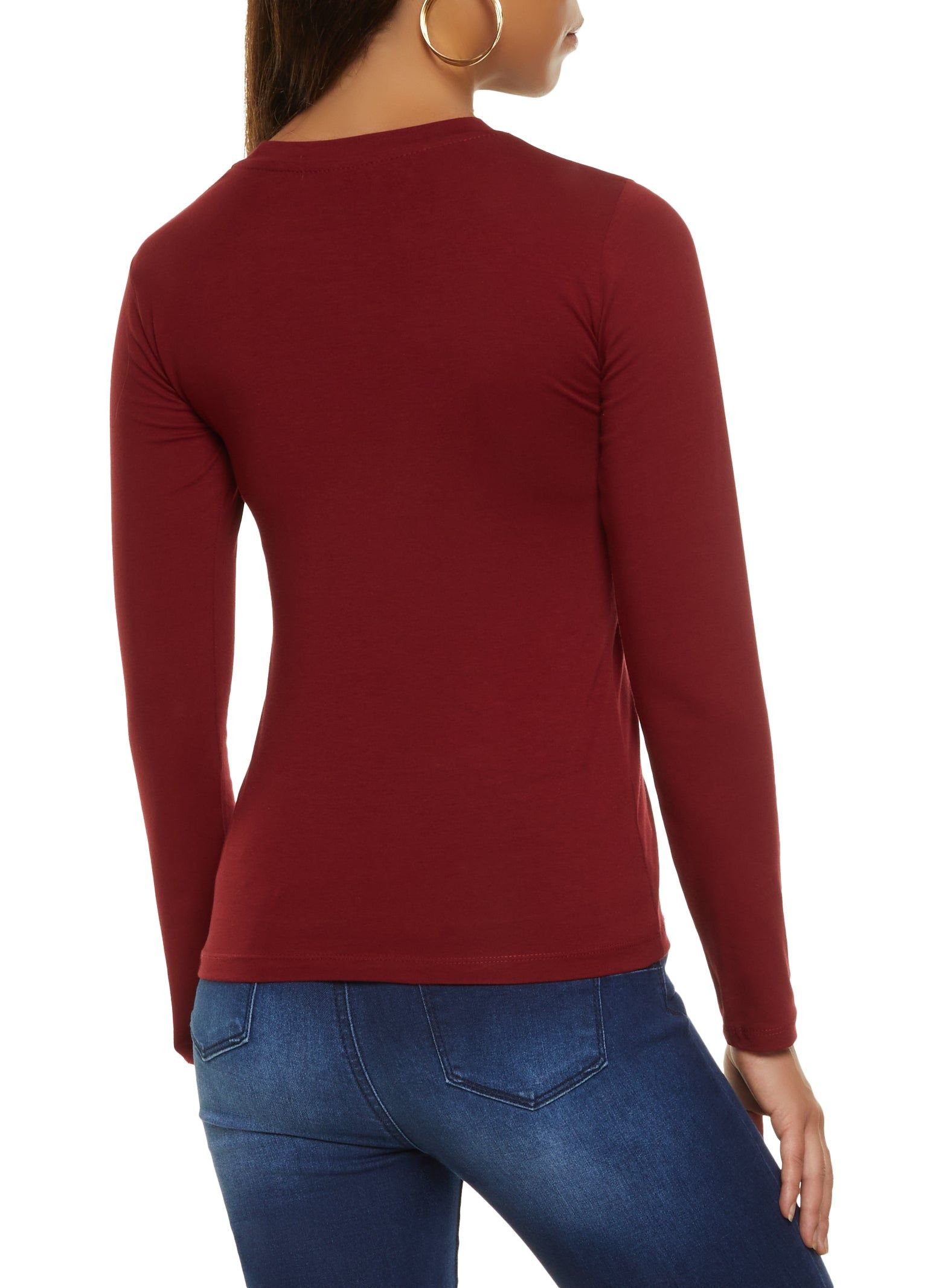 Basic Long Sleeve Crew Neck Tee sold by Rainbow product image thumbnail 2