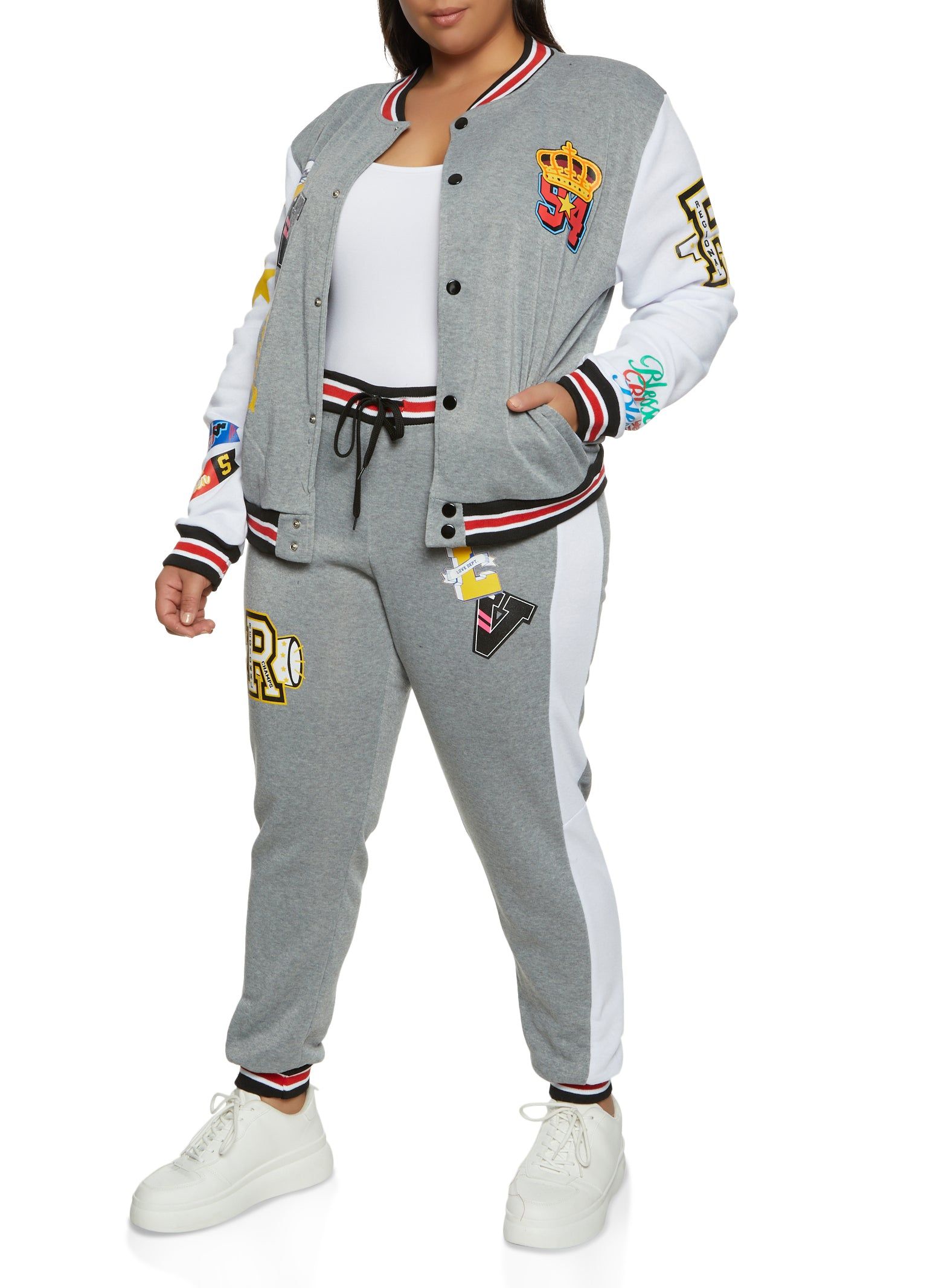 Plus Size Fleece Queen Graphic Varsity Jacket sold by Rainbow product image thumbnail 2