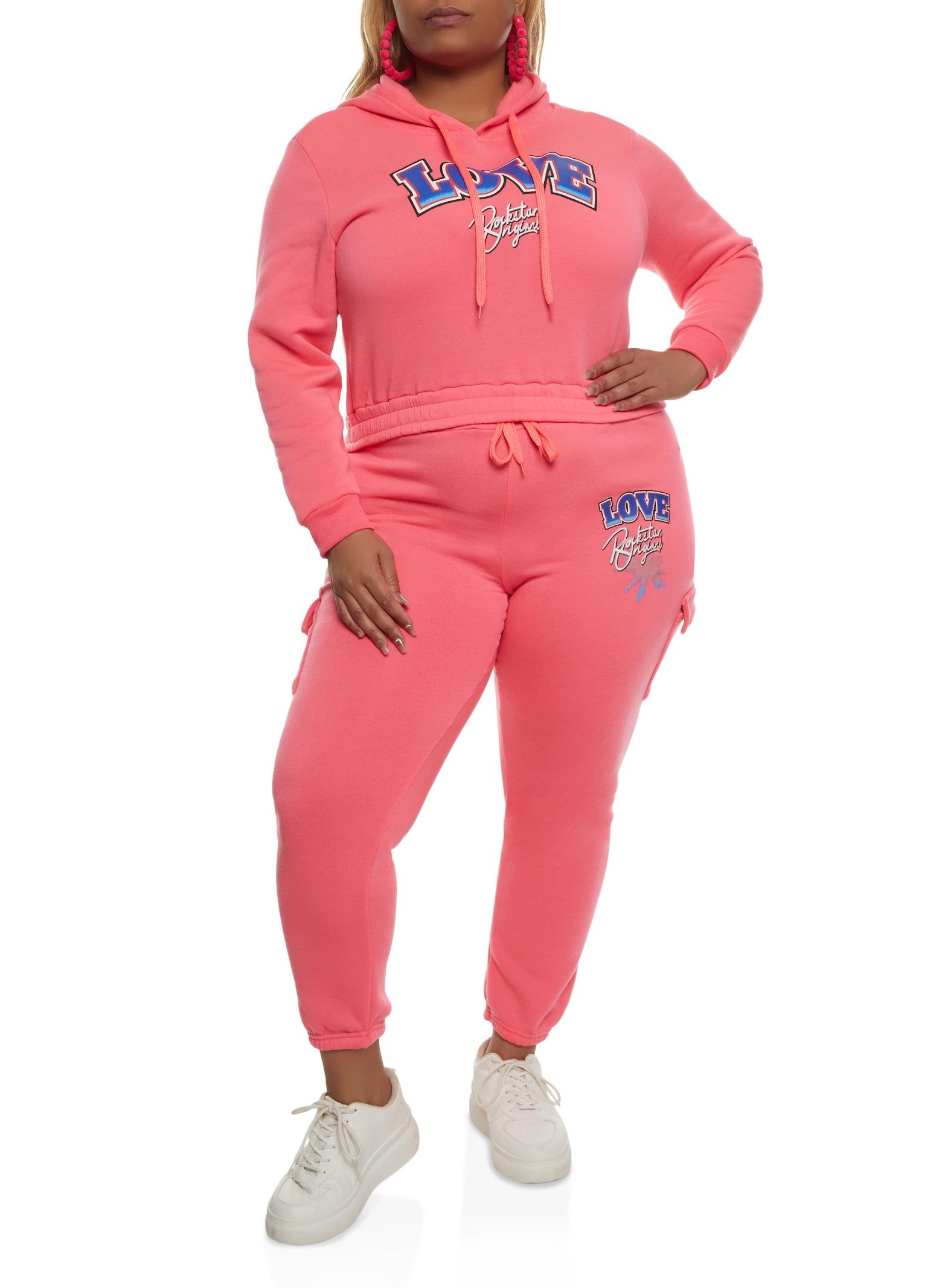 Plus Size Love Cropped Graphic Hoodie sold by Rainbow product image thumbnail 2