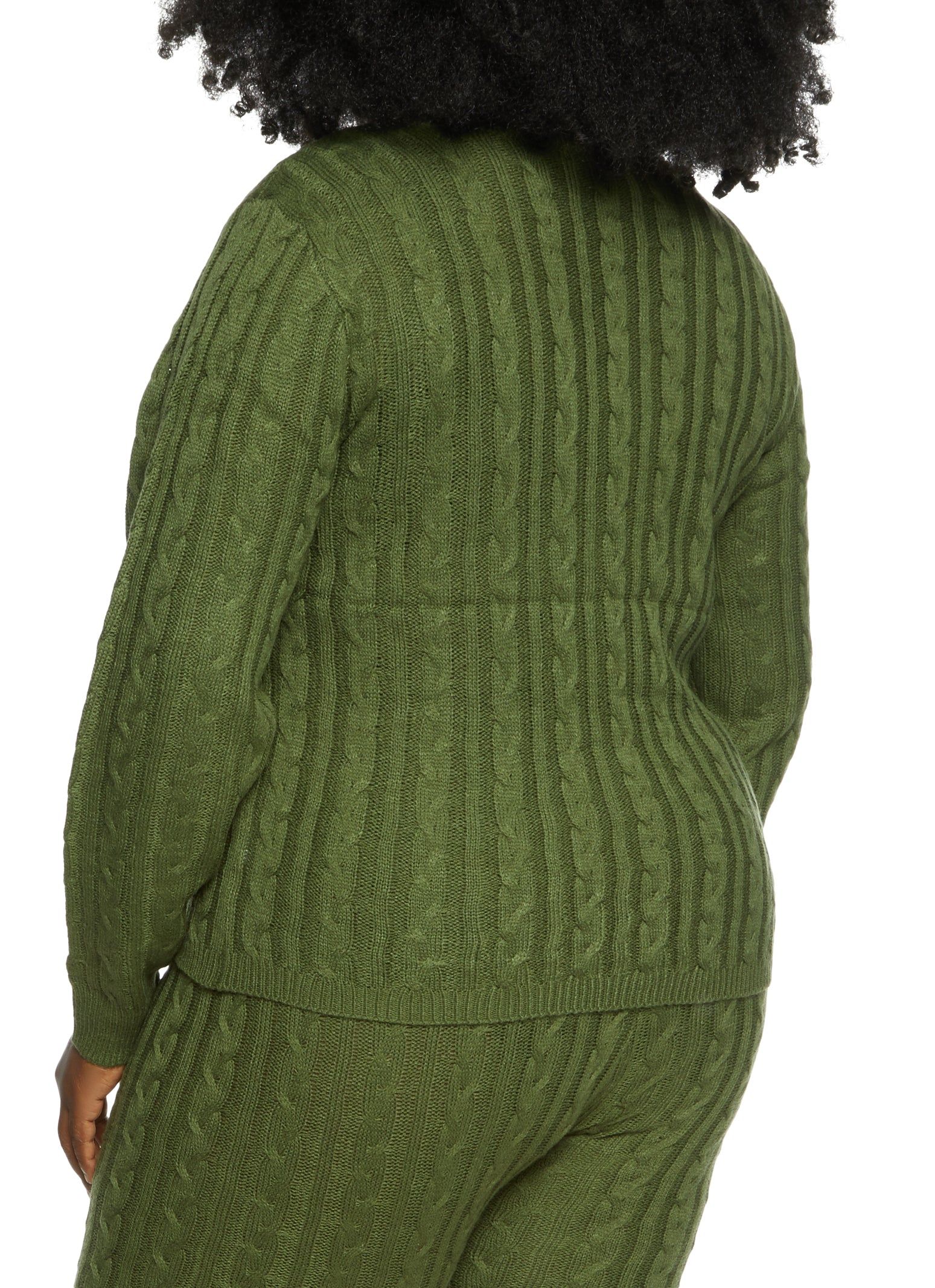 Plus Size Solid Cable Knit Sweater sold by Rainbow product image thumbnail 3