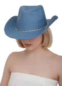 Denim Rhinestone Cowboy Hat sold by Rainbow