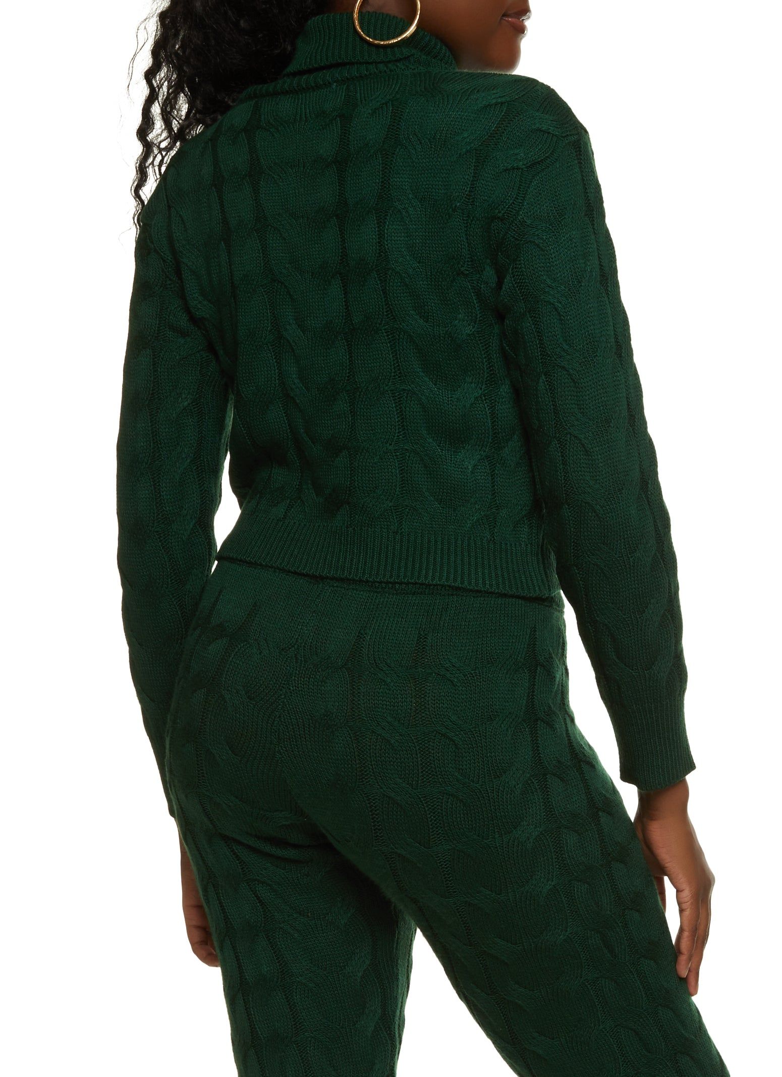 Cable Knit Turtleneck Cropped Sweater sold by Rainbow product image thumbnail 3