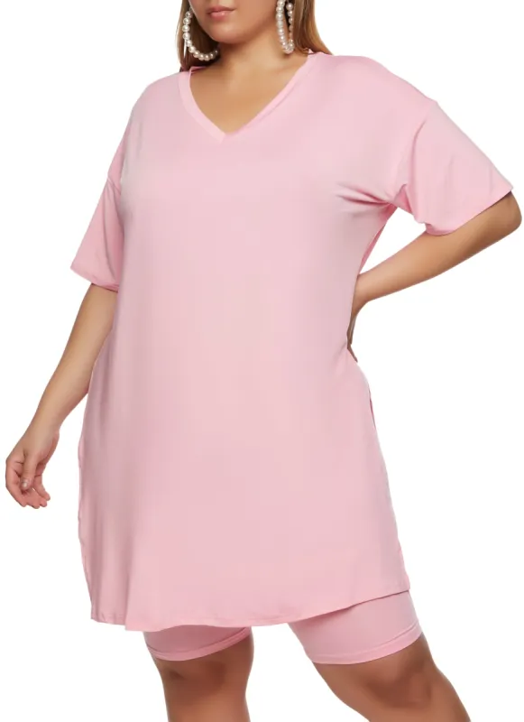 Plus Size Daisy Side Slit Oversized Tee sold by Rainbow